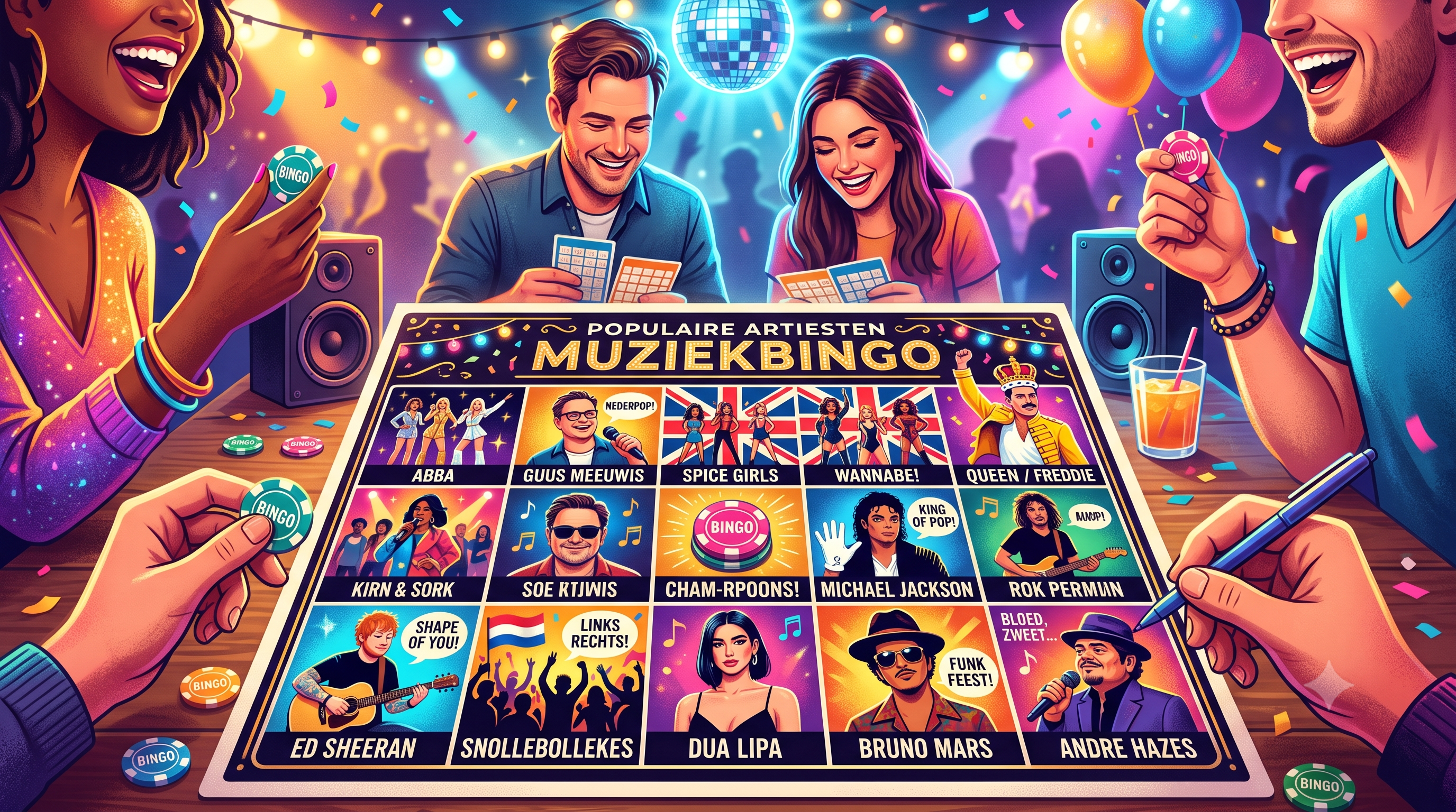 Which artists always work at music bingo?
